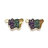 Carnival/Mardi Gras Theme Alloy Enamel & Glitter Powder Pendants ENAM-T020-53I-RS-1