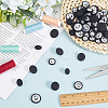 100Pcs 4 Styles 1-Hole Cloth Buttons BUTT-CY0001-09B-3