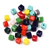 Opaque Color Faceted Glass Beads GLAA-E047-02B-2