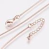 Long-Lasting Plated Brass Snake Chain Necklaces LS-NJEW-K112-04RG-NF-1