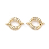 Brass Micro Pave Clear Cubic Zirconia Ring Links KK-G544-28G-1
