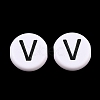 Opaque White Acrylic European Beads AC-CBA3BDD-01V-1