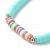 Handmade Polymer Clay Heishi Beads Stretch Bracelet BJEW-JB07372-03-5