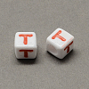 Large Hole Colorful Acrylic Letter European Beads SACR-Q104-02T-2
