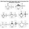 80Pcs 8 Styles Tibetan Style Toggle Clasps TIBEB-CJ0001-28-2