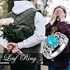 Zinc Alloy with Synthetic Turquoise Finger Rings FS-WGE57A9-04-5