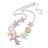 Summer Beach Alloy Colorful Enamel Starfish & Shell Bib Necklaces NJEW-B113-06-3