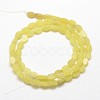 Oval Natural Olive Jade Beads Strands G-P102-01A-2