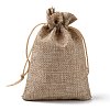 Polyester Imitation Burlap Packing Pouches Drawstring Bags ABAG-R004-14x10cm-05-3