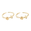 Adjustable Brass Cuff Rings RJEW-J074-07G-1