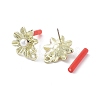 Rack Plating Golden Alloy with ABS Pearl Stud Earring Findings EJEW-B036-03G-14-2
