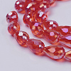 Electroplate Glass Beads Strands EGLA-D015-15x10mm-16-3