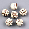 Painted Natural Wood Beads X-WOOD-T021-54B-12-1