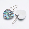 Abalone Shell/Paua Shell Dangle Earrings EJEW-F147-C16-2