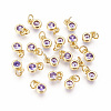 Brass with Single Cubic Zirconia Charms ZIRC-F095-03G-05-1