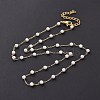 PVD Vacuum Plating 304 Stainless Steel Beaded Necklaces NJEW-E064-03G-2