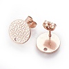 Ion Plating(IP) 304 Stainless Steel Ear Stud Findings STAS-O119-15C-RG-1