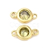 Brass Pave Cubic Zirconia Connector Charms KK-TAC0015-01G-05-2
