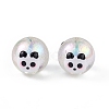 UV Plating Rainbow Iridescent Acrylic Enamel Beads OACR-I003-17A-5