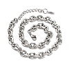 Non-Tarnish 304 Stainless Steel Rolo Chain Necklace NJEW-D045-01P-2