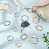 12Pcs 6 Styles Alloy Spring Gate Rings FIND-WR0008-96-5