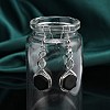 Hexagon Natural Obsidian Dangle Earrings EJEW-K298-01P-08-3