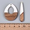 18Pcs 9 Styles Opaque Resin & Walnut Wood Pendants RESI-N053-24-3