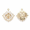 Brass Micro Pave Clear Cubic Zirconia Peg Bails Pendants KK-T056-88G-NF-2