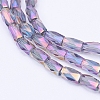 Electroplate Transparent Glass Beads Strands EGLA-E046-D01-3