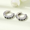 Brass Micro Pave Cubic Zirconia Hoop Earrings KK-CBA8324-22P-3