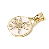 Brass Micro Pave Clear Cubic Zirconia Pendants KK-H267-009A-G-2