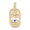 Brass Micro Pave Clear Cubic Zirconia Pendants KK-C263-22G-G-1
