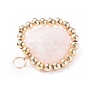 Alloy Faceted Natural Rose Quartz Beads Pendants PALLOY-JF01299-4