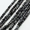 Natural Snowflake Obsidian Bead Strands G-A129-2mm-12-1