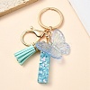 Resin & Acrylic & Faux Suede Tassel Keychain X1-KEYC-YW00117-09-1