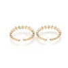 Brass Micro Pave Clear Cubic Zirconia Cuff Rings X-RJEW-F101-03G-2