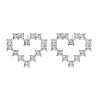 Heart Rack Plating Brass with Clear Cubic Zirconia Stud Earrings for Women EJEW-G409-04P-2