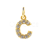 Brass Cubic Zirconia Pendants with Jump Rings FIND-PW0024-09C-1