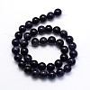 Synthetic Blue Goldstone Round Beads Strands G-O047-11-8mm-3