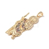 Brass Clear Cubic Zirconia Pendants KK-Z050-03G-05-2
