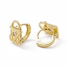 Clear Cubic Zirconia Padlock Hoop Earrings EJEW-M210-19G-2