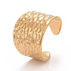 Ion Plating(IP) 304 Stainless Steel Open Cuff Ring RJEW-C025-27G-1