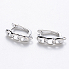 Brass Hoop Earring Findings with Latch Back Closure X-KK-T048-024P-NF-1