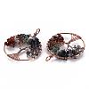 Natural Green Aventurine & Red Aventurine & Quartz Crystal Chips Big Pendants G-S359-186-3