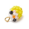 Glass Seed Beaded Bird Charms PALLOY-MZ00971-5