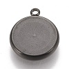 304 Stainless Steel Pendant Cabochon Settings STAS-K202-03E-B-2