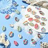 60Pcs 12 Styles Printed Natural Shell Beads BSHE-CJ0001-10-5