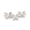 Brass Micro Pave Clear Cubic Zirconia Links Connectors ZIRC-L085-56P-2