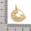 Brass Micro Pave Clear Cubic Zirconia Pendants CU-CBA6344-05G-3