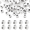 20Pcs White Cube Letter Silicone Beads SIL-YWC0003-06C-1